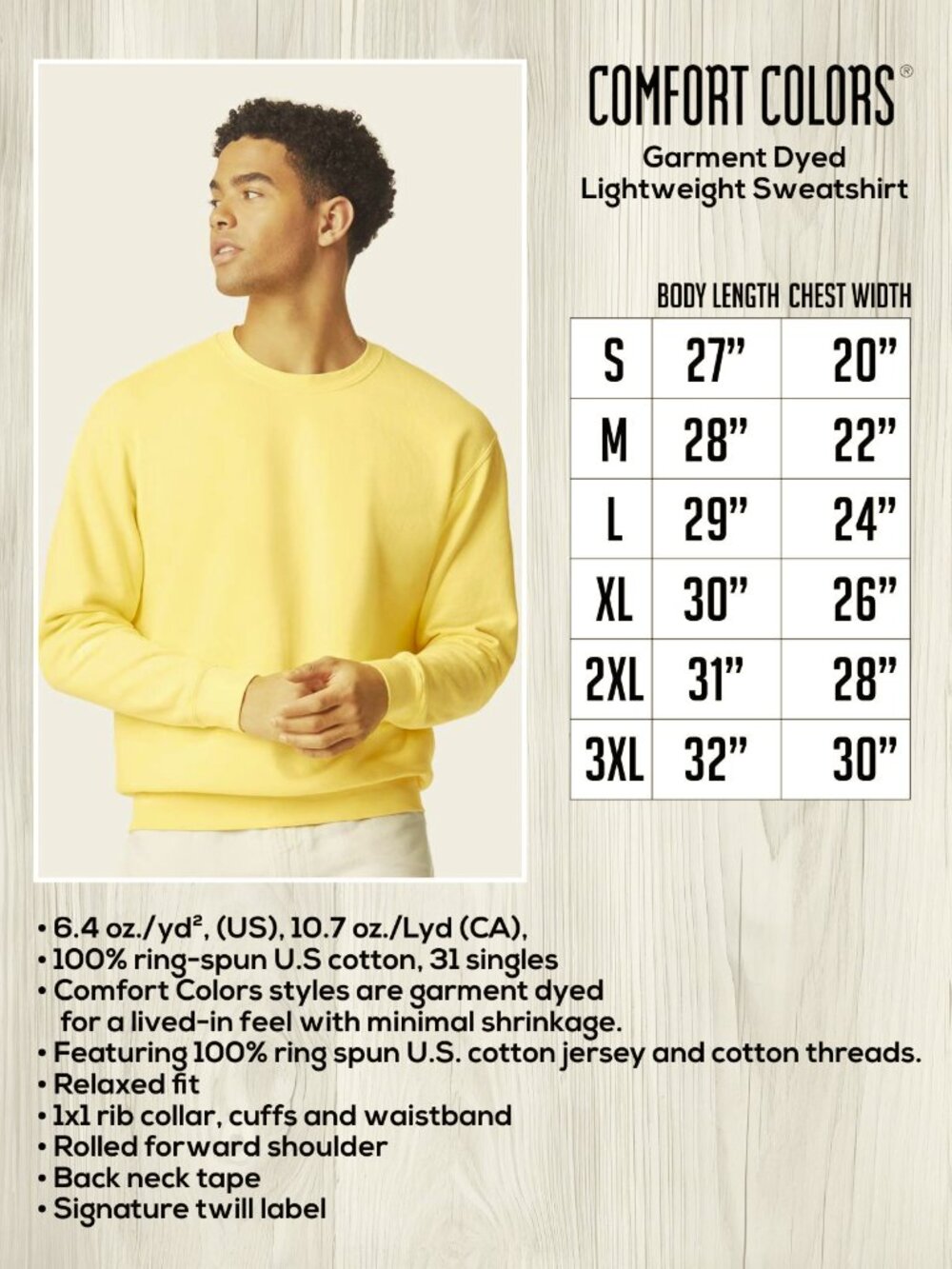 Seaside Florida Garment Dyed Comfort Colors® Lightweight Sweatshirt NEON VIOLET - Picture 5 of 7
